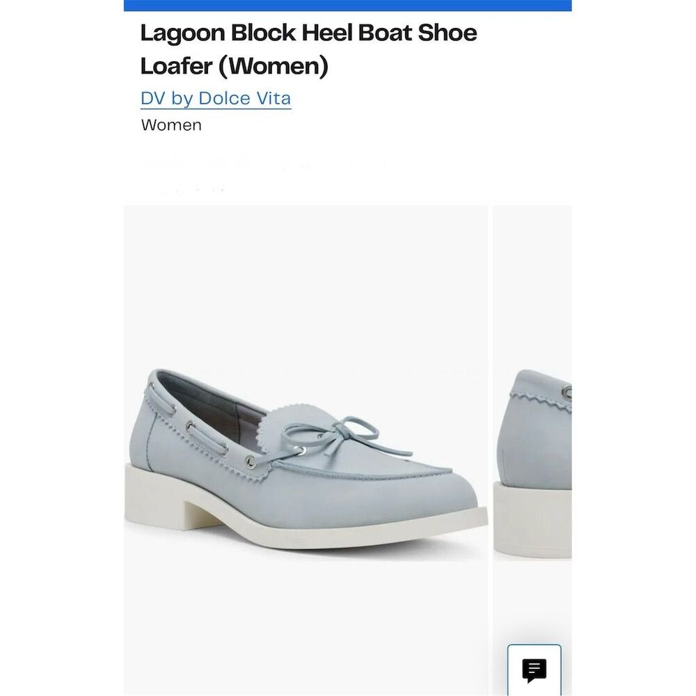 Dolce Vita Women's Blue Boat Shoe Loafers Size 8.5 Block Heel Casual